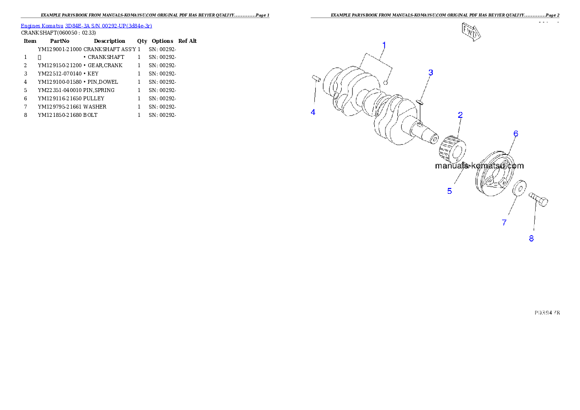 Protected: 3D84E-3A S/N 00292-UP Partsbook