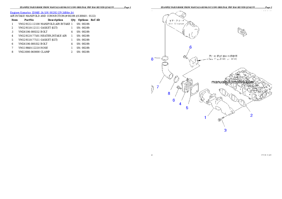 Protected: 3D84E-3A S/N 00292-UP Partsbook
