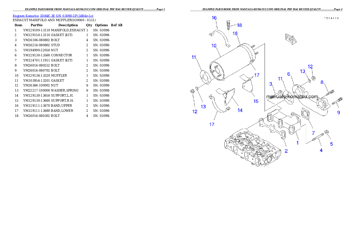 Protected: 3D84E-3E S/N 03098-UP Partsbook