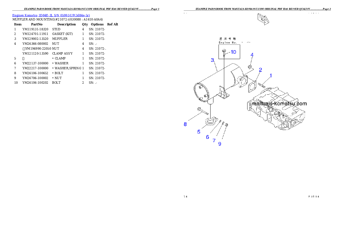 Protected: 3D84E-3L S/N 05993-UP Partsbook