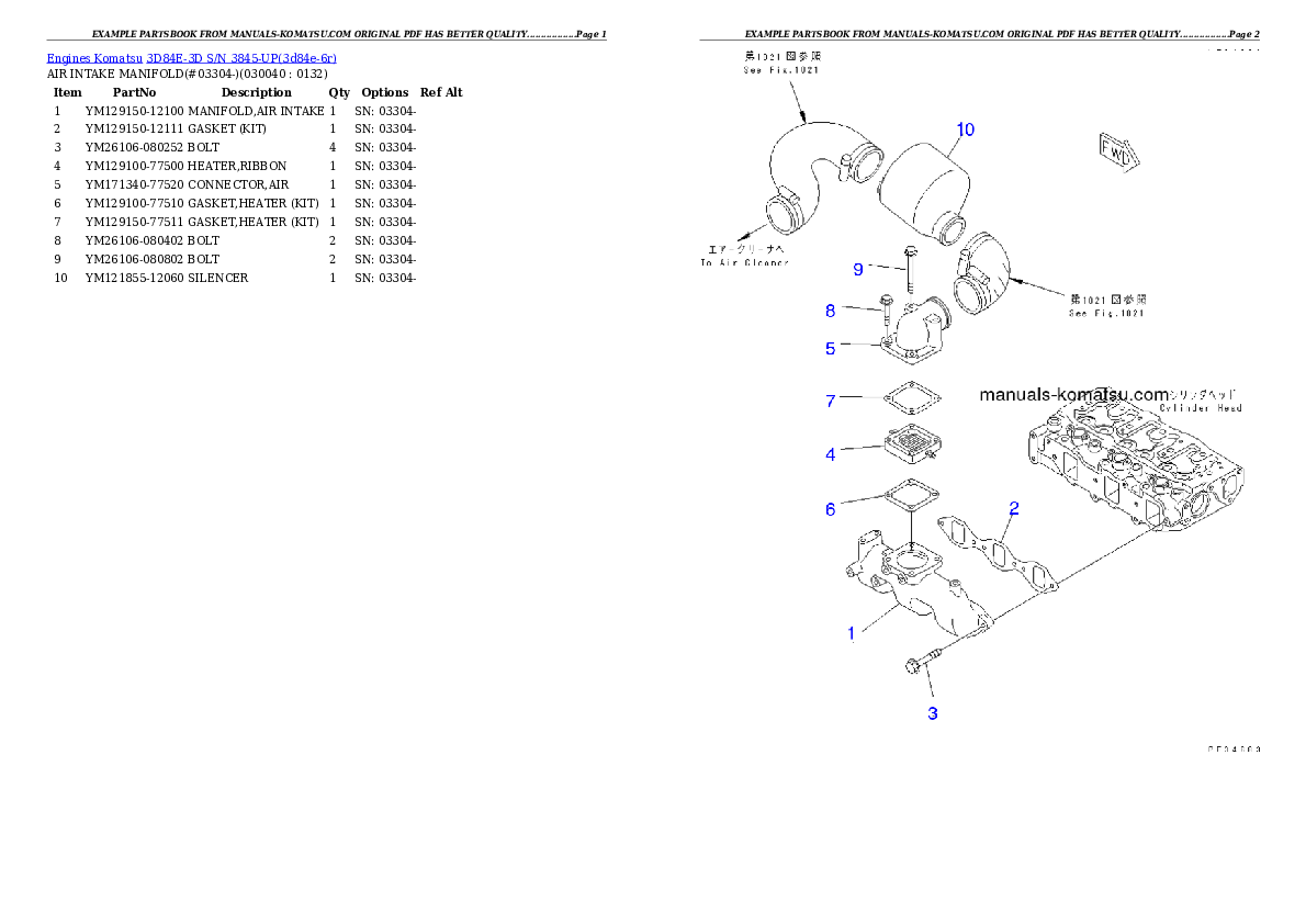Protected: 3D84E-3D S/N 3845-UP Partsbook
