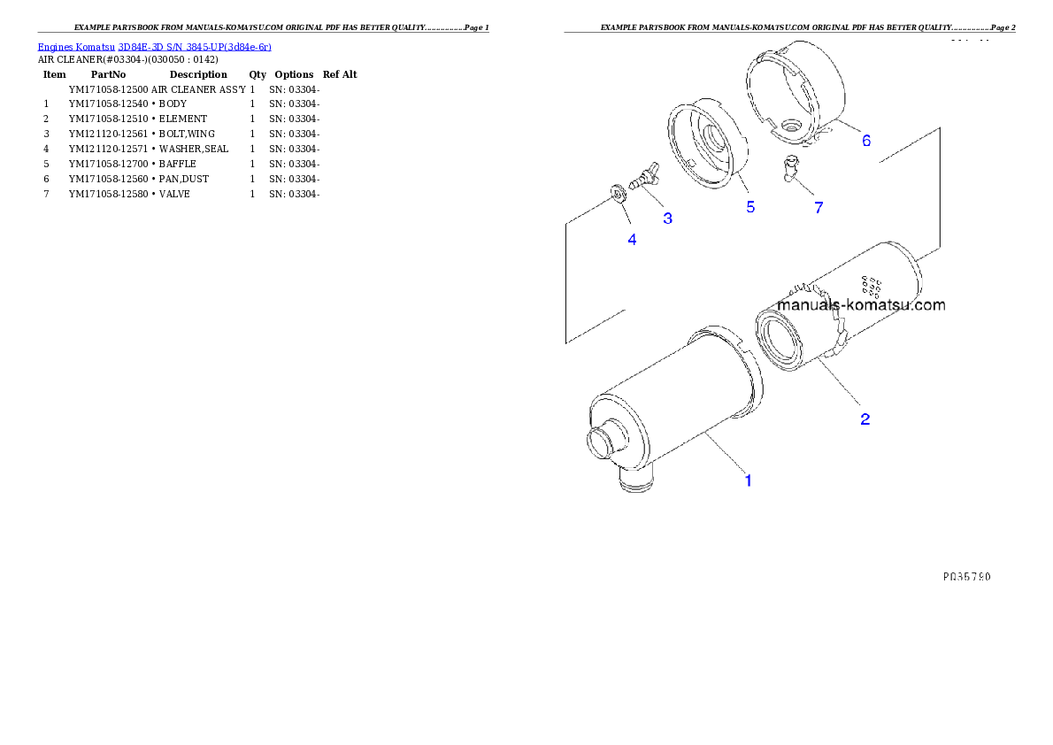 Protected: 3D84E-3D S/N 3845-UP Partsbook