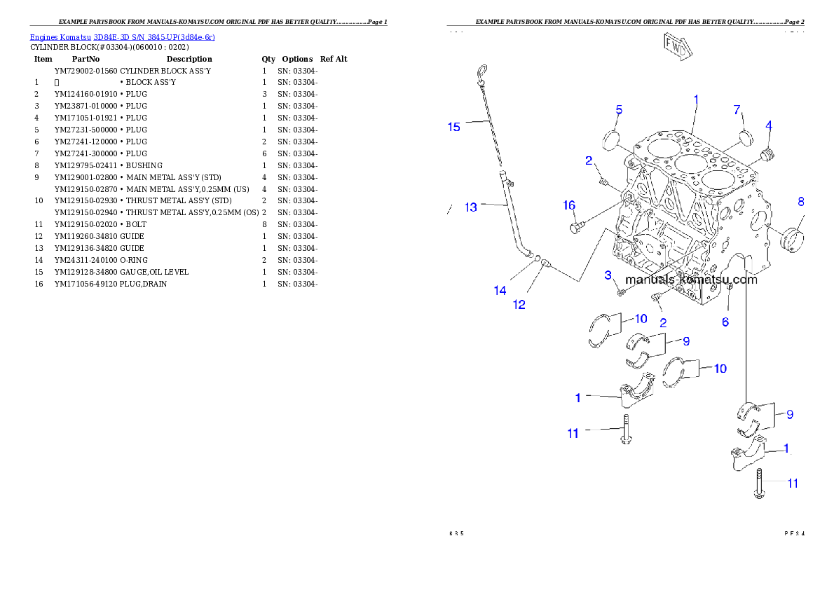 Protected: 3D84E-3D S/N 3845-UP Partsbook