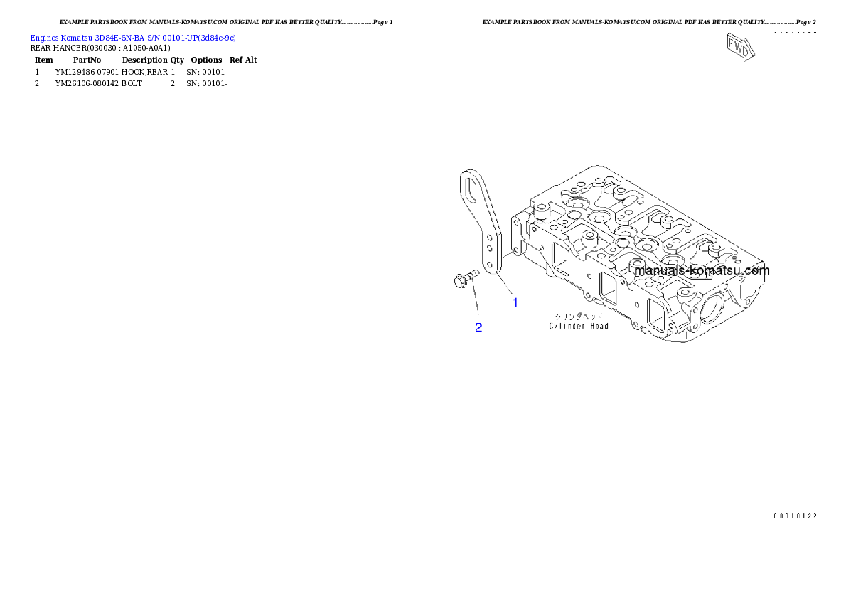 3D84E-5N-BA S/N 00101-UP Partsbook