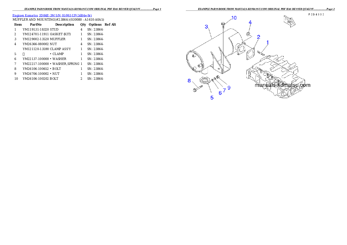 Protected: 3D84E-3M S/N 05993-UP Partsbook
