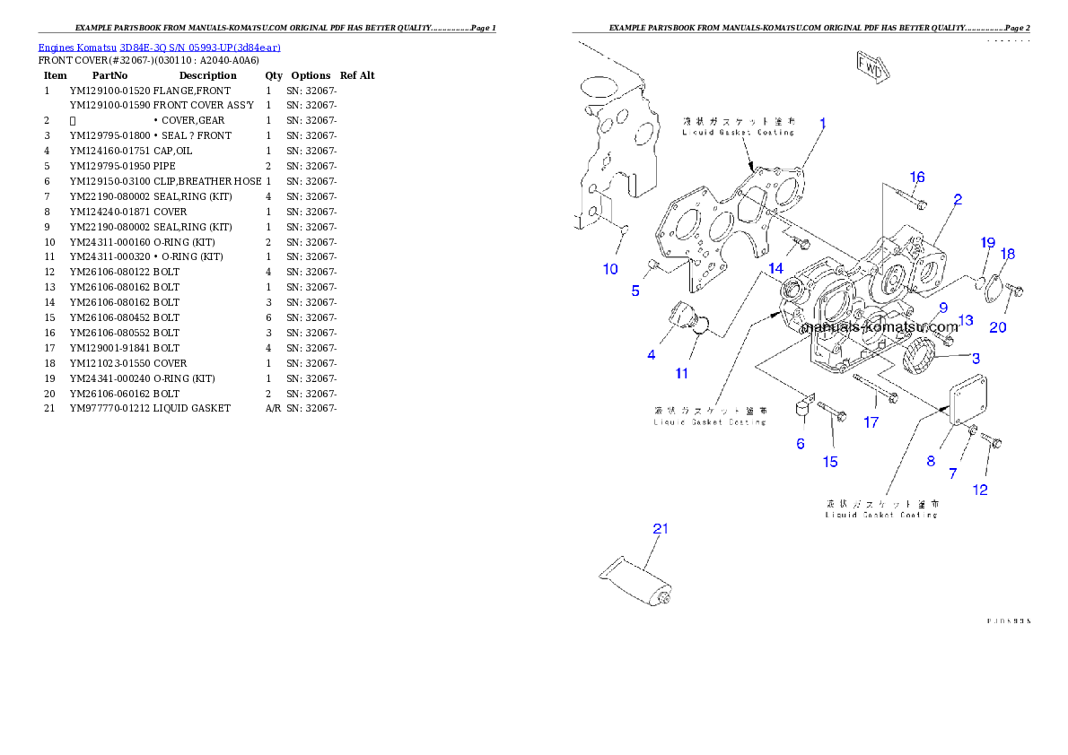 Protected: 3D84E-3Q S/N 05993-UP Partsbook