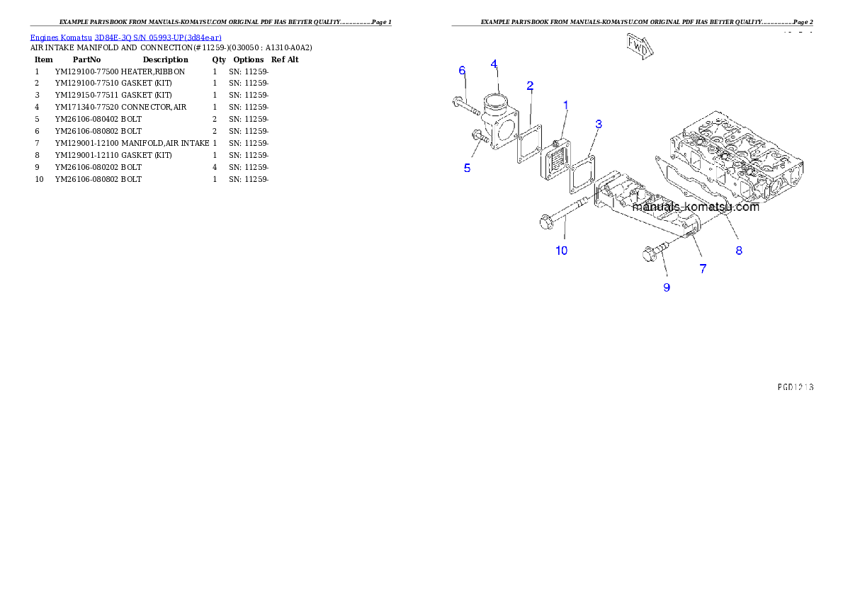 Protected: 3D84E-3Q S/N 05993-UP Partsbook