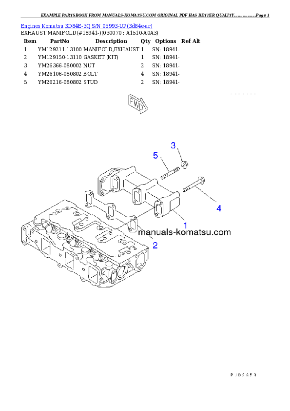 Protected: 3D84E-3Q S/N 05993-UP Partsbook