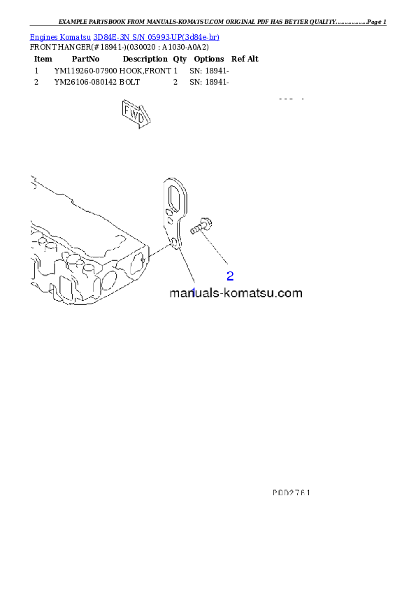 3D84E-3N S/N 05993-UP Partsbook