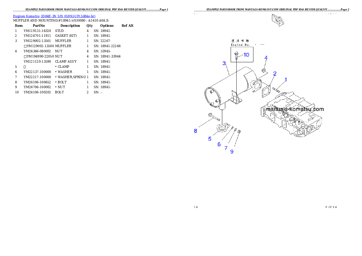 Protected: 3D84E-3N S/N 05993-UP Partsbook