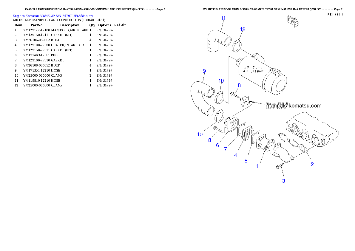 Protected: 3D84E-3P S/N 34797-UP Partsbook