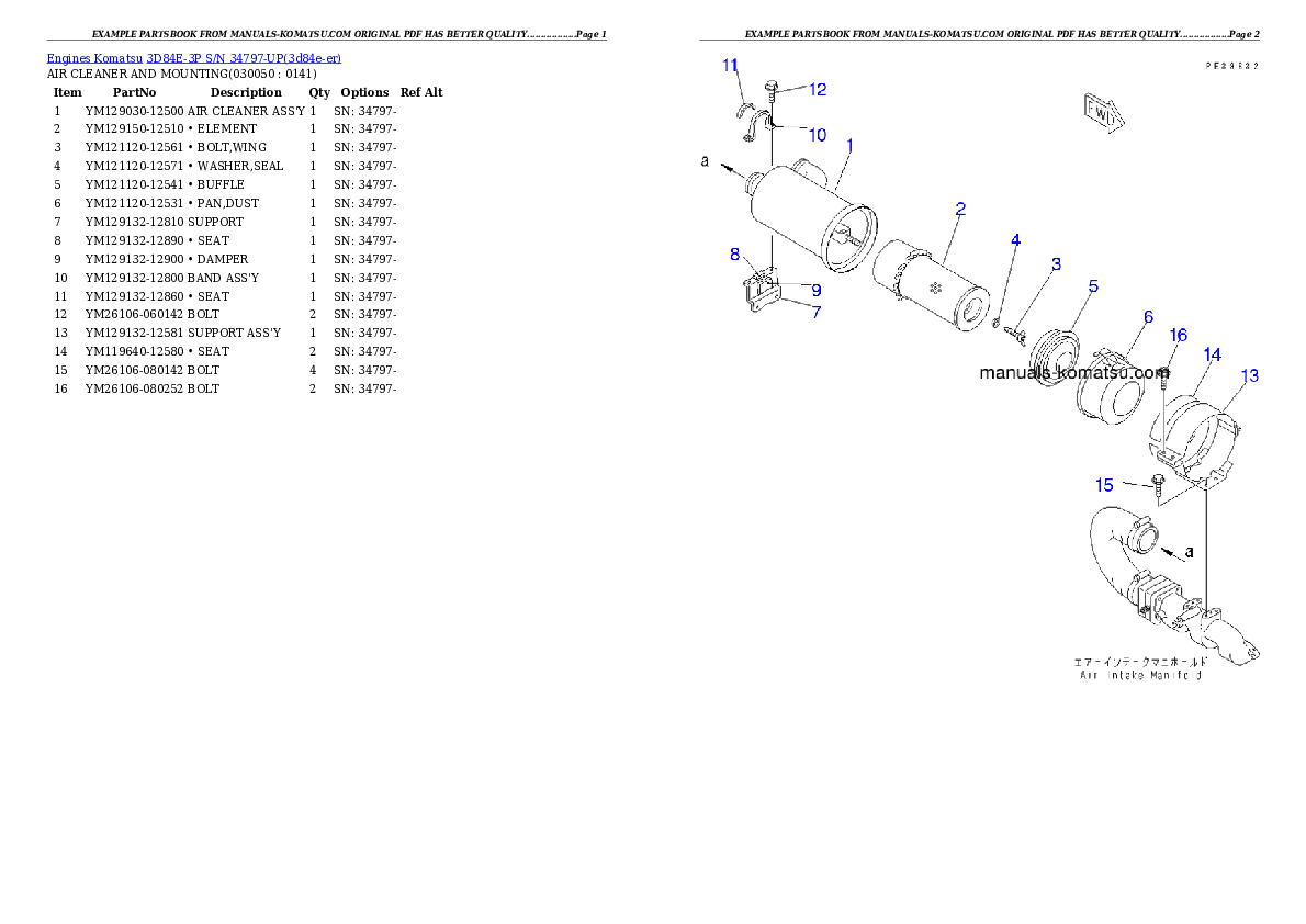 Protected: 3D84E-3P S/N 34797-UP Partsbook