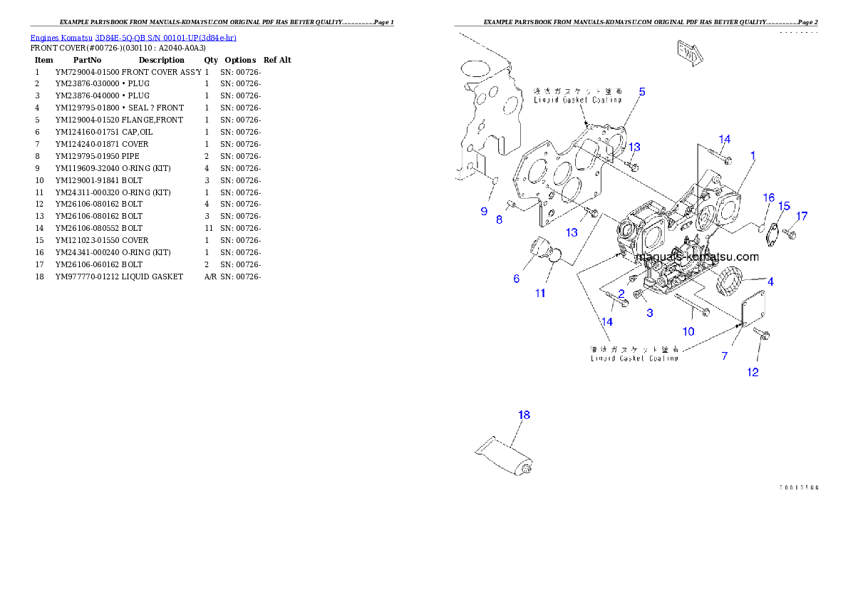 Protected: 3D84E-5Q-QB S/N 00101-UP Partsbook
