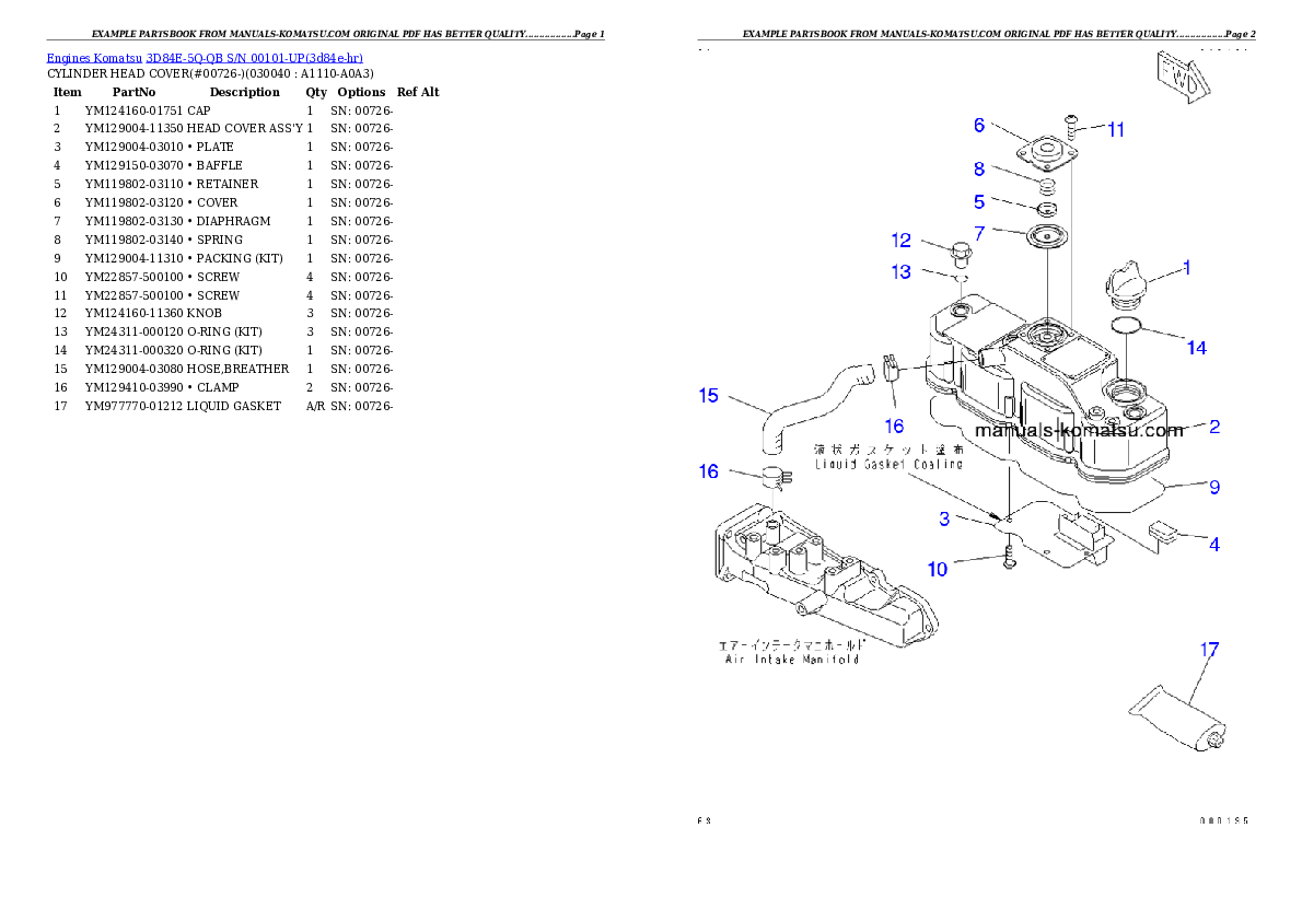 Protected: 3D84E-5Q-QB S/N 00101-UP Partsbook