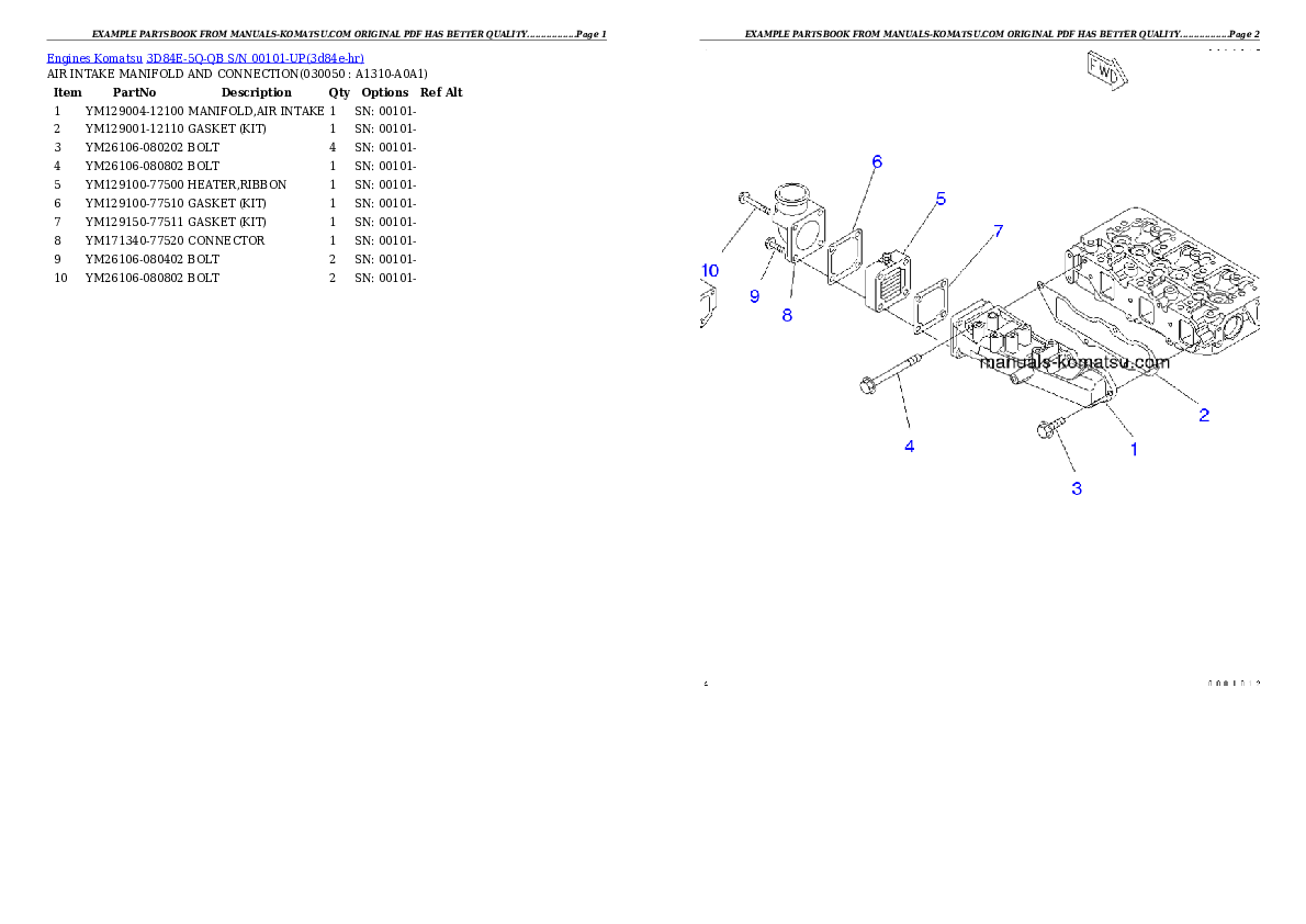 Protected: 3D84E-5Q-QB S/N 00101-UP Partsbook