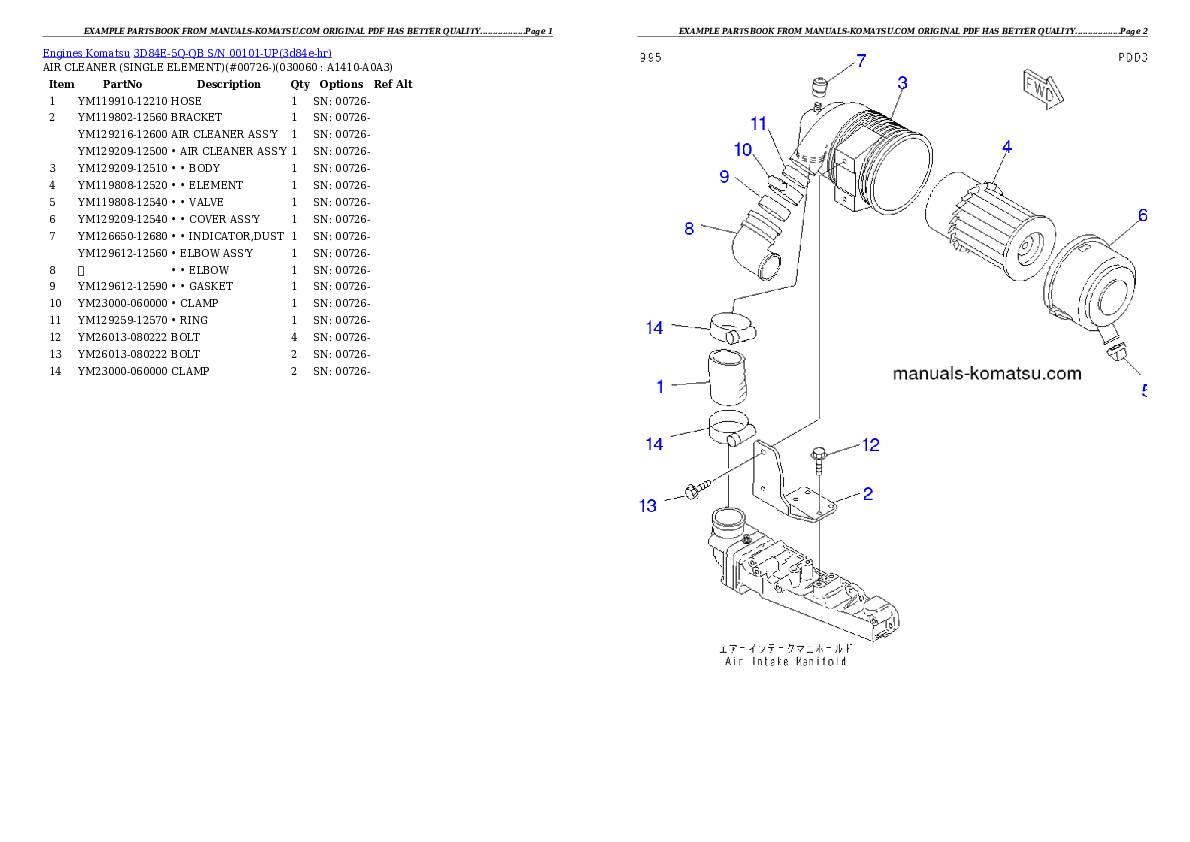 Protected: 3D84E-5Q-QB S/N 00101-UP Partsbook