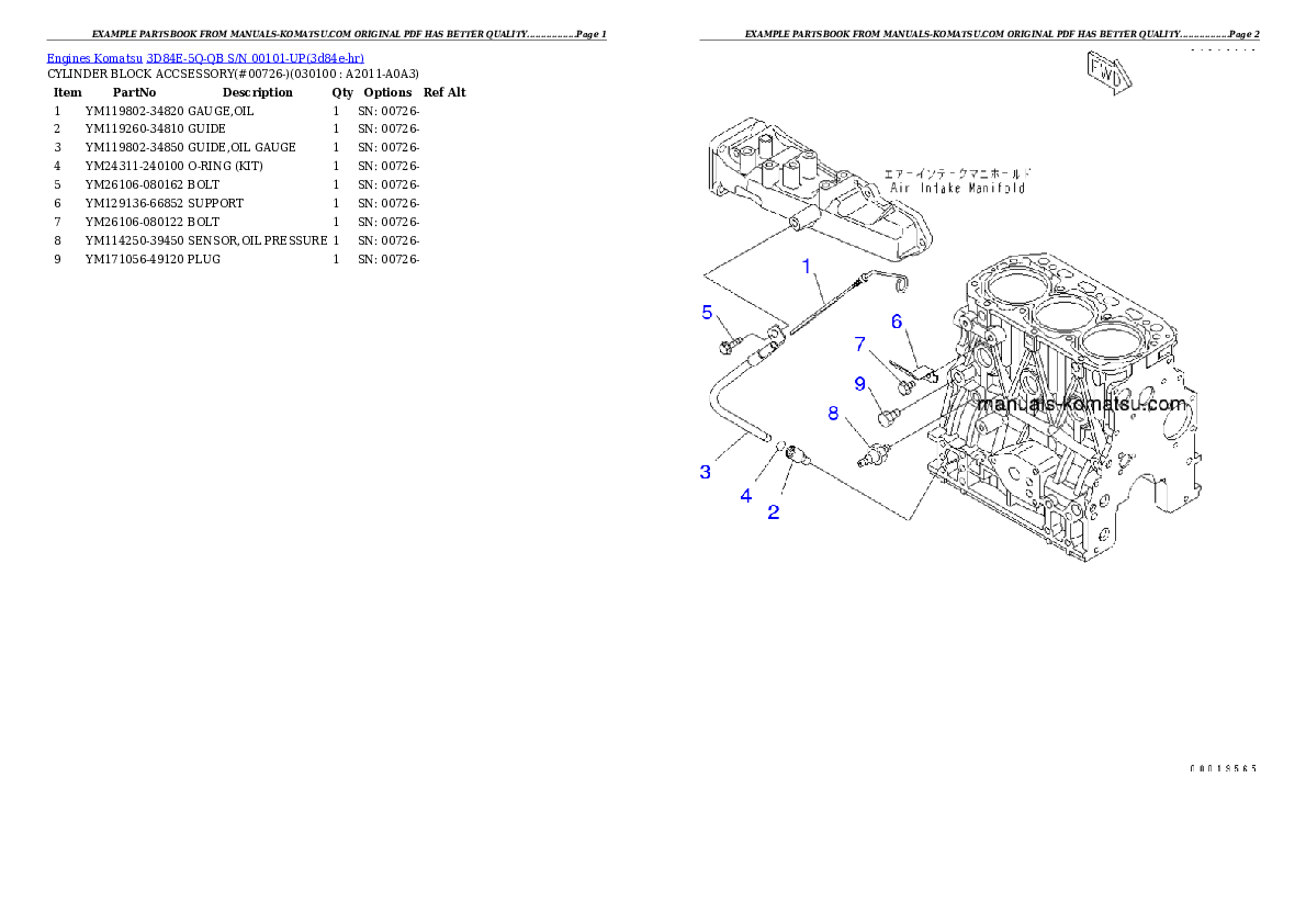 Protected: 3D84E-5Q-QB S/N 00101-UP Partsbook