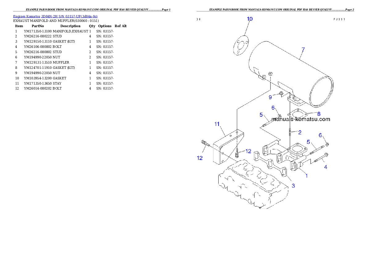 Protected: 3D84N-2H S/N 03157-UP Partsbook