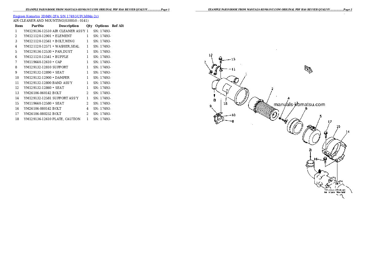 Protected: 3D84N-2FA S/N 17493-UP Partsbook