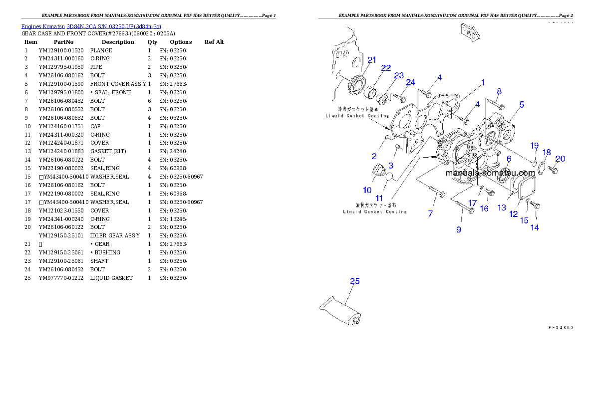 Protected: 3D84N-2CA S/N 03250-UP Partsbook