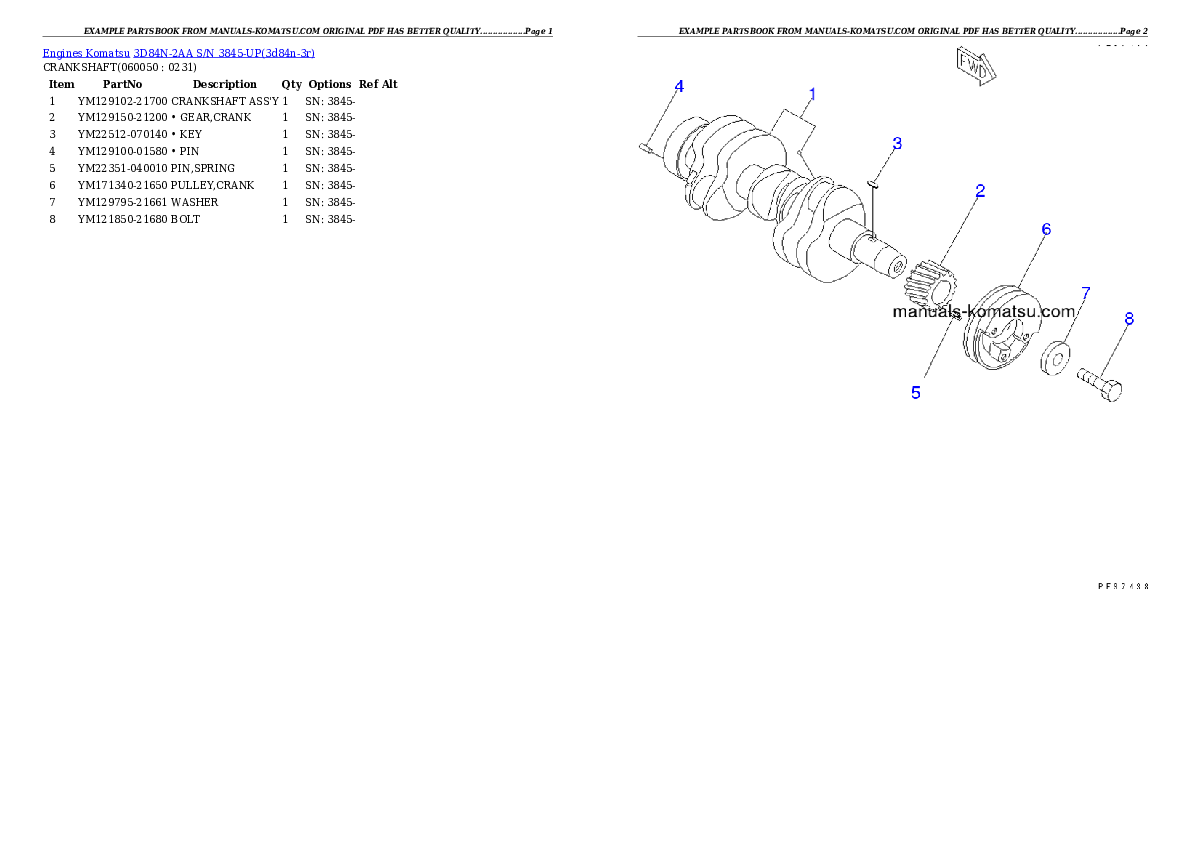 Protected: 3D84N-2AA S/N 3845-UP Partsbook