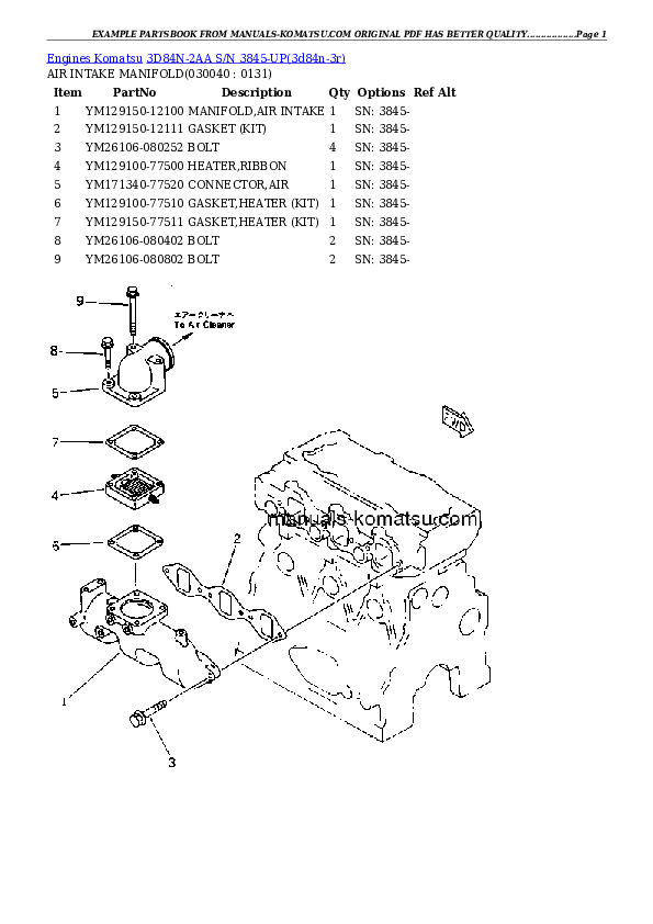Protected: 3D84N-2AA S/N 3845-UP Partsbook
