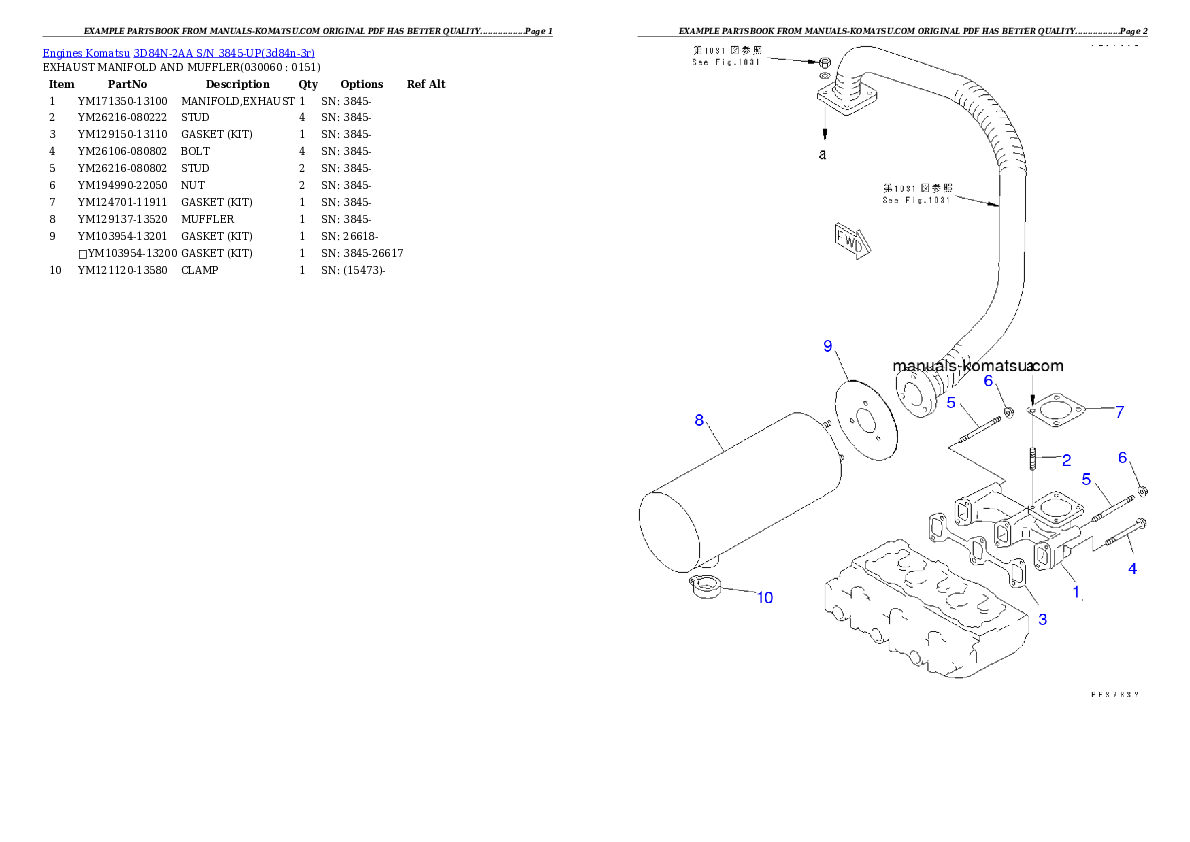 Protected: 3D84N-2AA S/N 3845-UP Partsbook