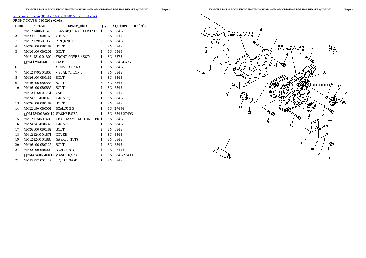 Protected: 3D84N-2AA S/N 3845-UP Partsbook