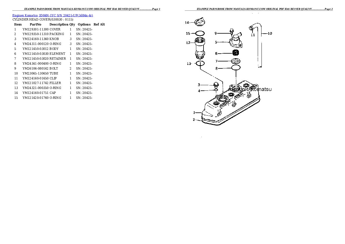 3D84N-1YC S/N 20425-UP Partsbook