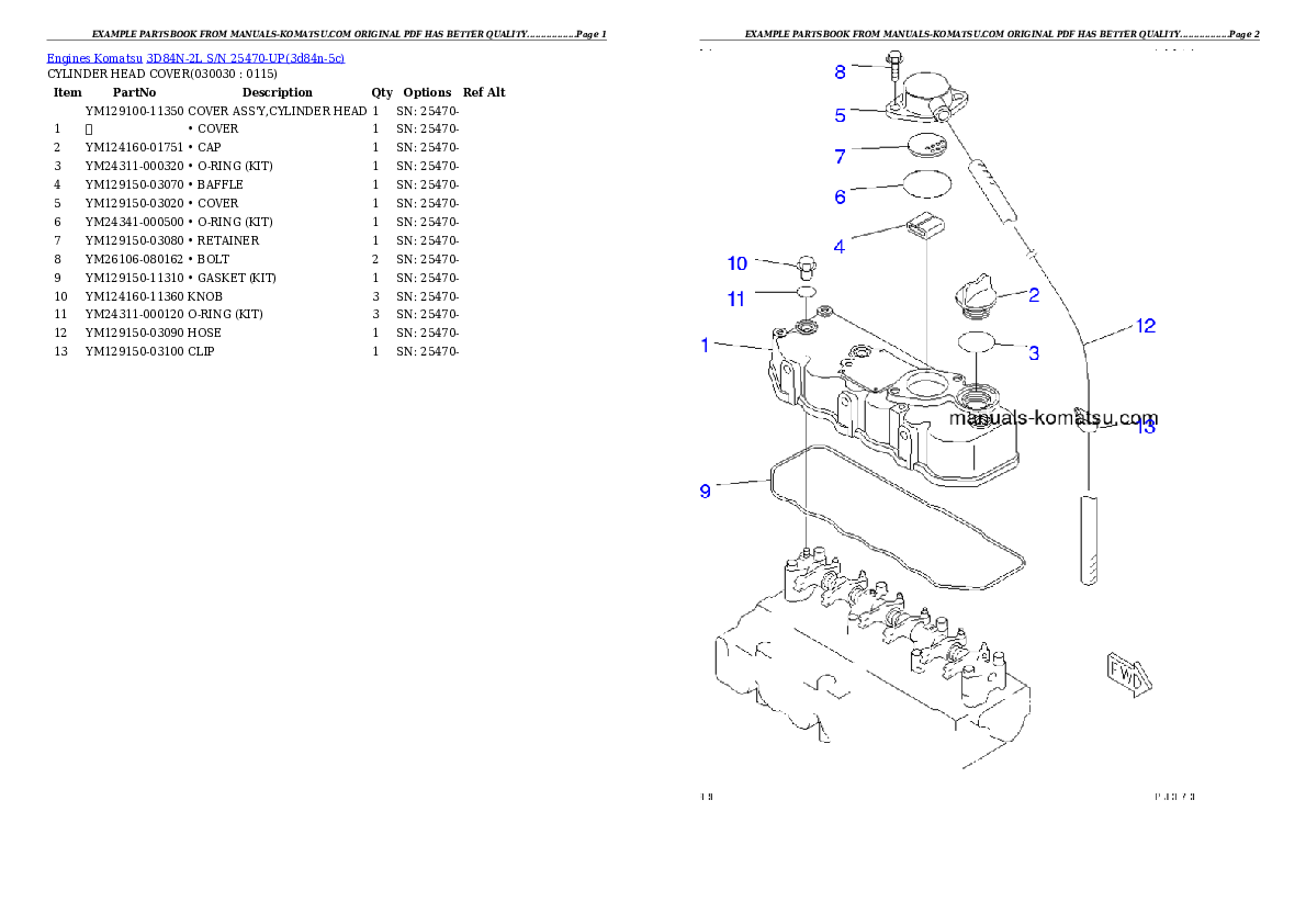 3D84N-2L S/N 25470-UP Partsbook