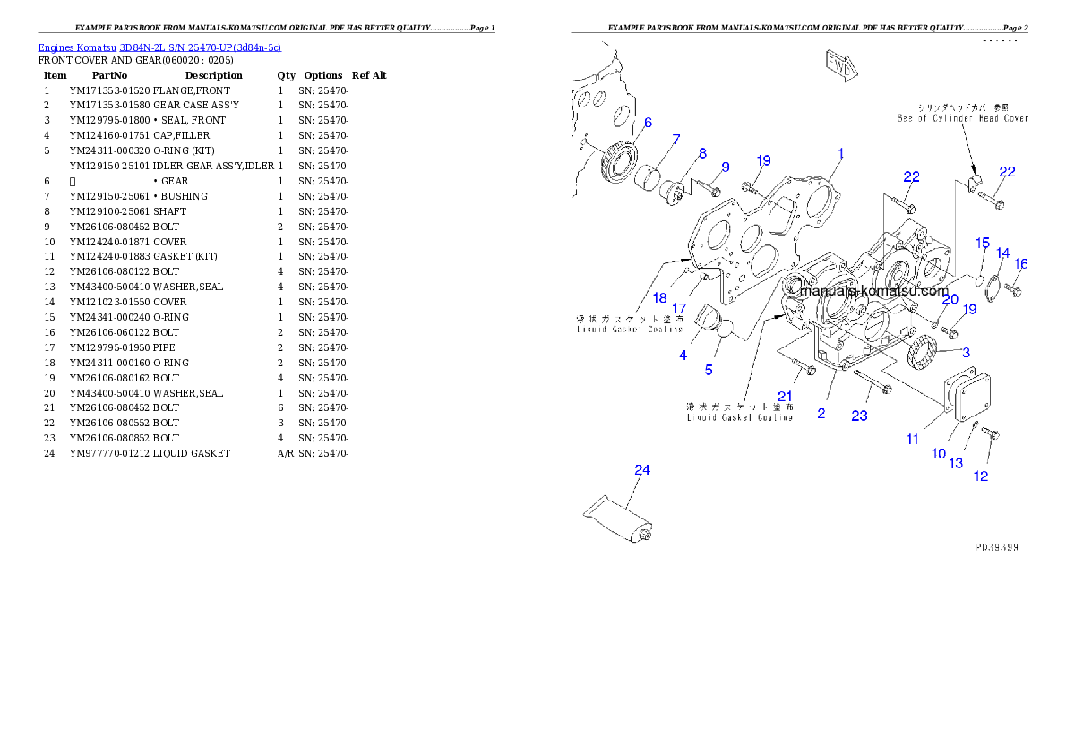 Protected: 3D84N-2L S/N 25470-UP Partsbook