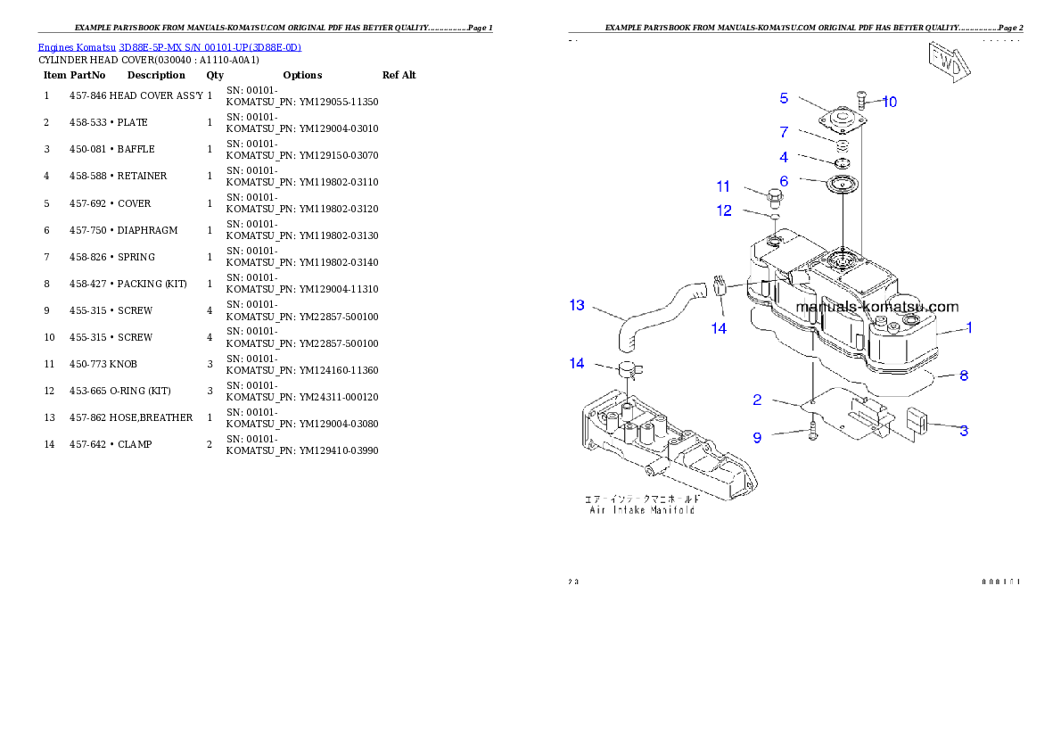 Protected: 3D88E-5P-MX S/N 00101-UP Partsbook