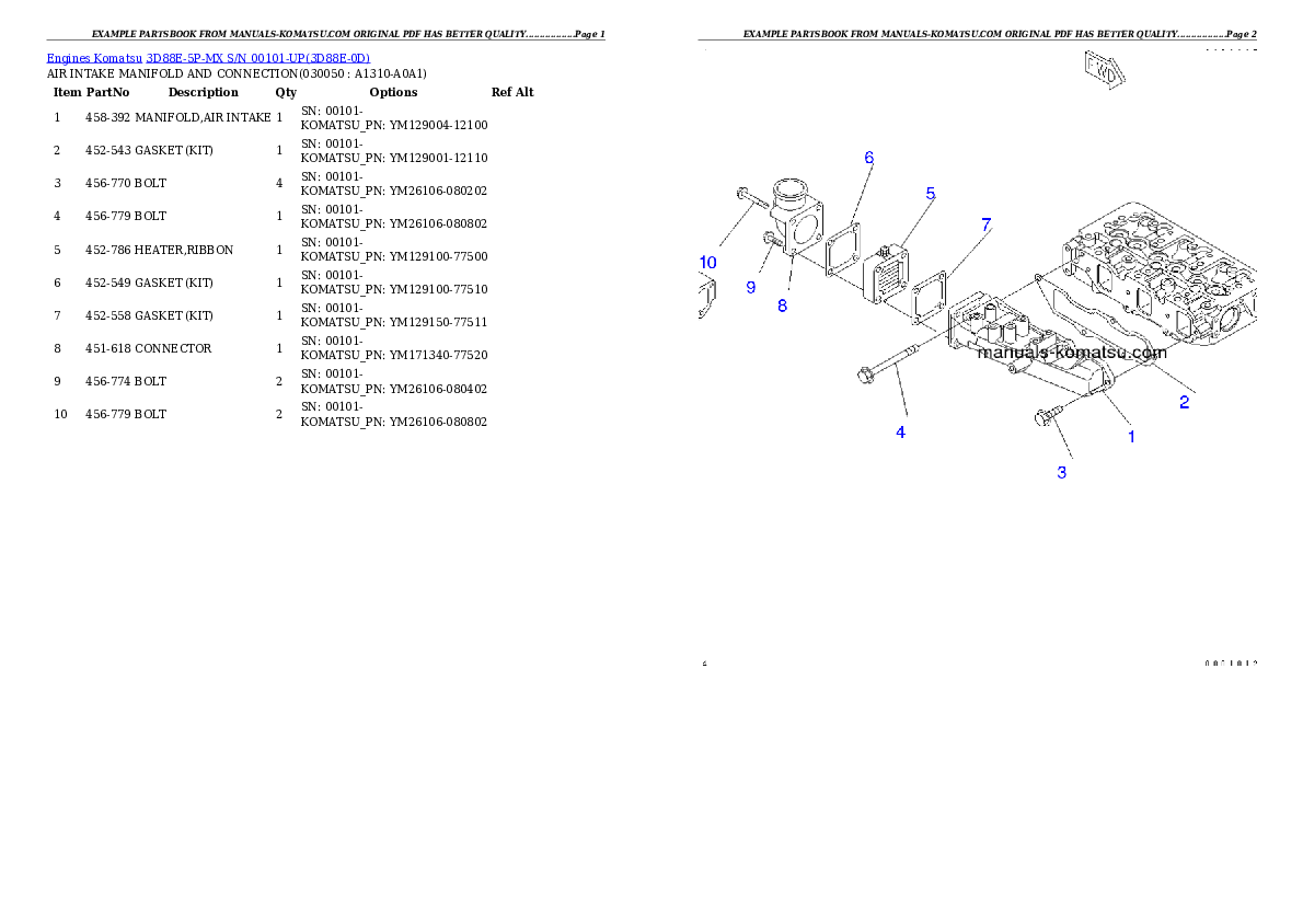Protected: 3D88E-5P-MX S/N 00101-UP Partsbook
