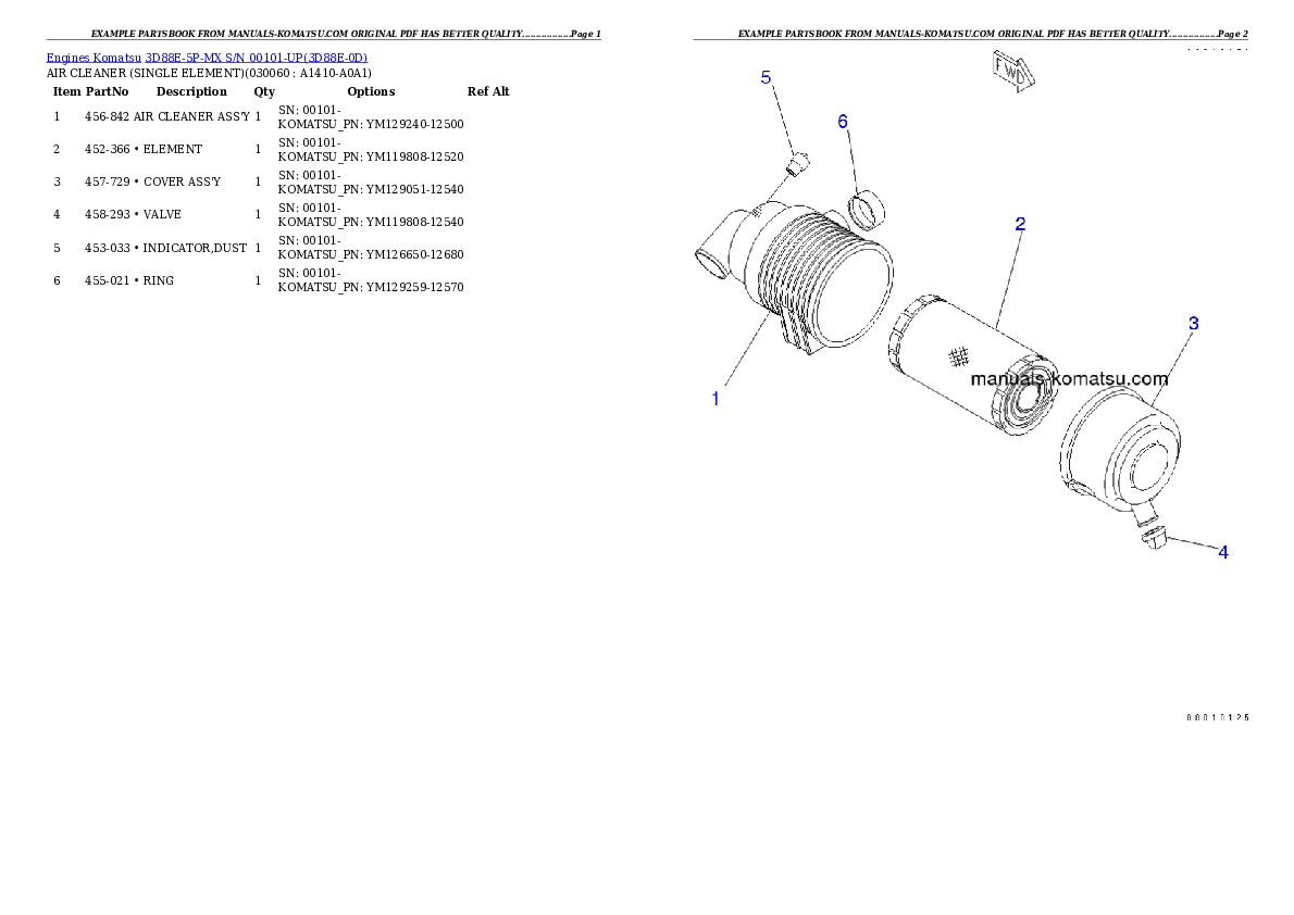 Protected: 3D88E-5P-MX S/N 00101-UP Partsbook
