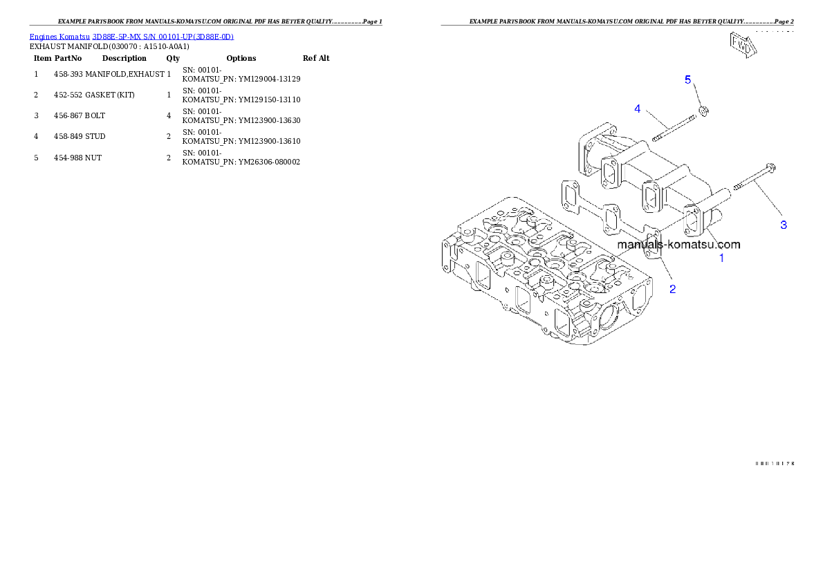 Protected: 3D88E-5P-MX S/N 00101-UP Partsbook