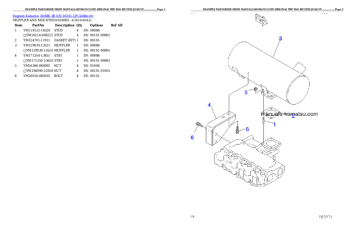 Protected: 3D88E-3B S/N 00101-UP Partsbook
