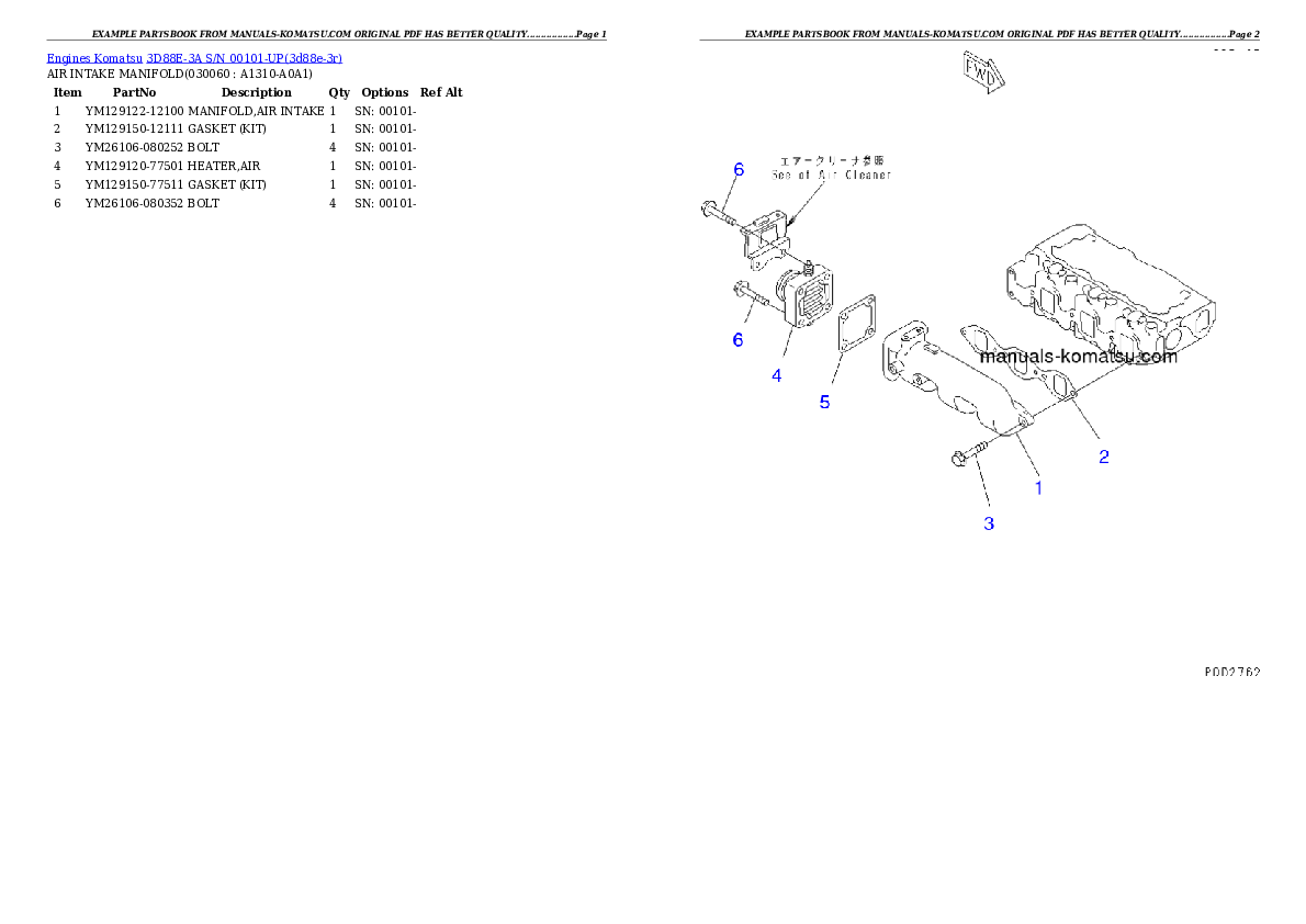 Protected: 3D88E-3A S/N 00101-UP Partsbook