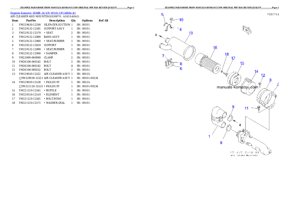 Protected: 3D88E-3A S/N 00101-UP Partsbook