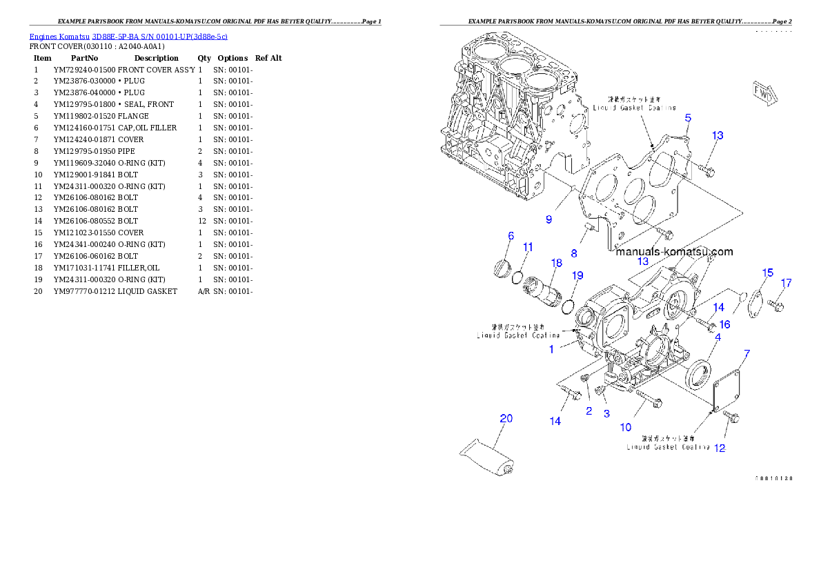 Protected: 3D88E-5P-BA S/N 00101-UP Partsbook
