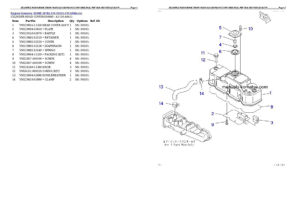 Protected: 3D88E-5P-BA S/N 00101-UP Partsbook