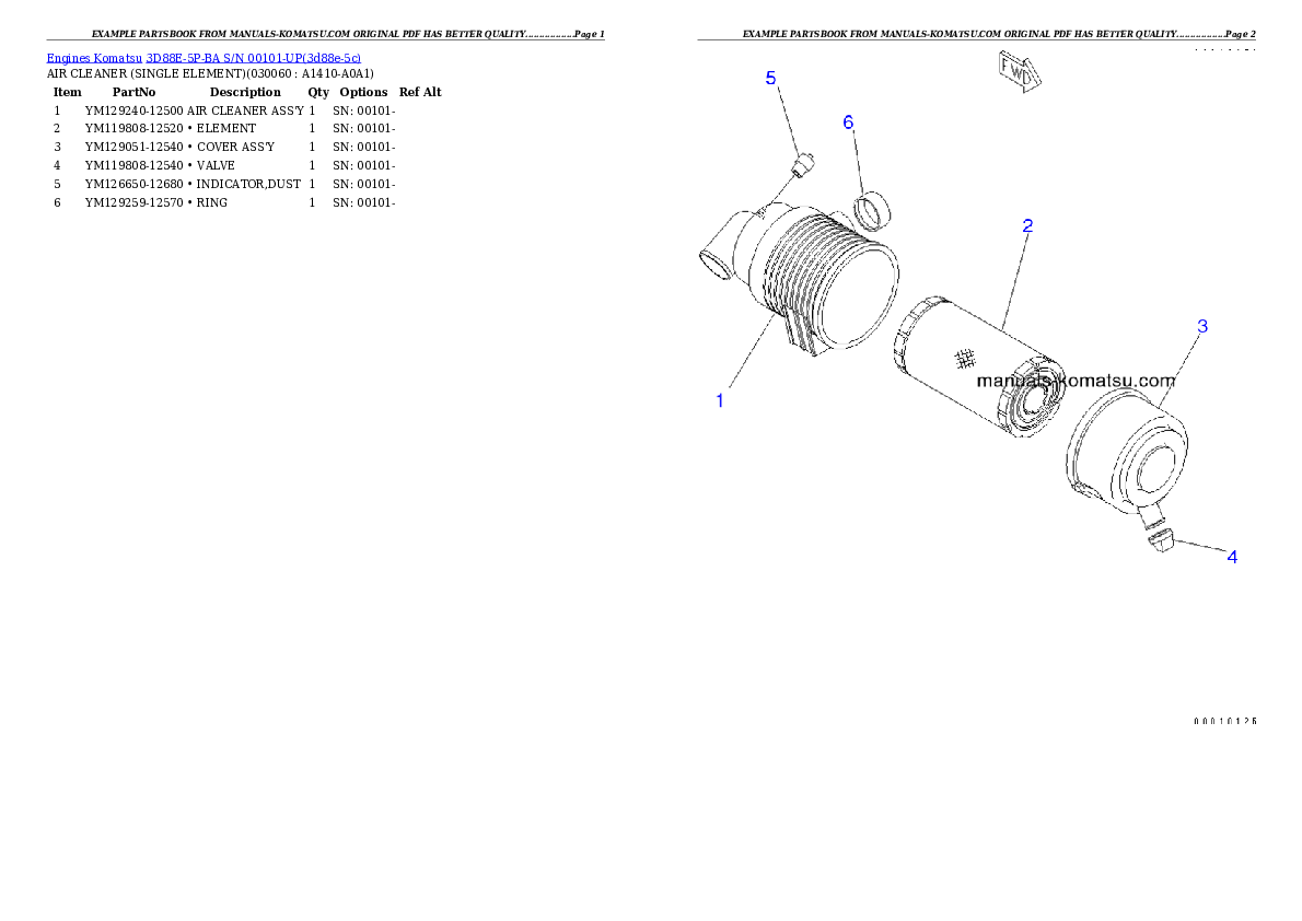 Protected: 3D88E-5P-BA S/N 00101-UP Partsbook