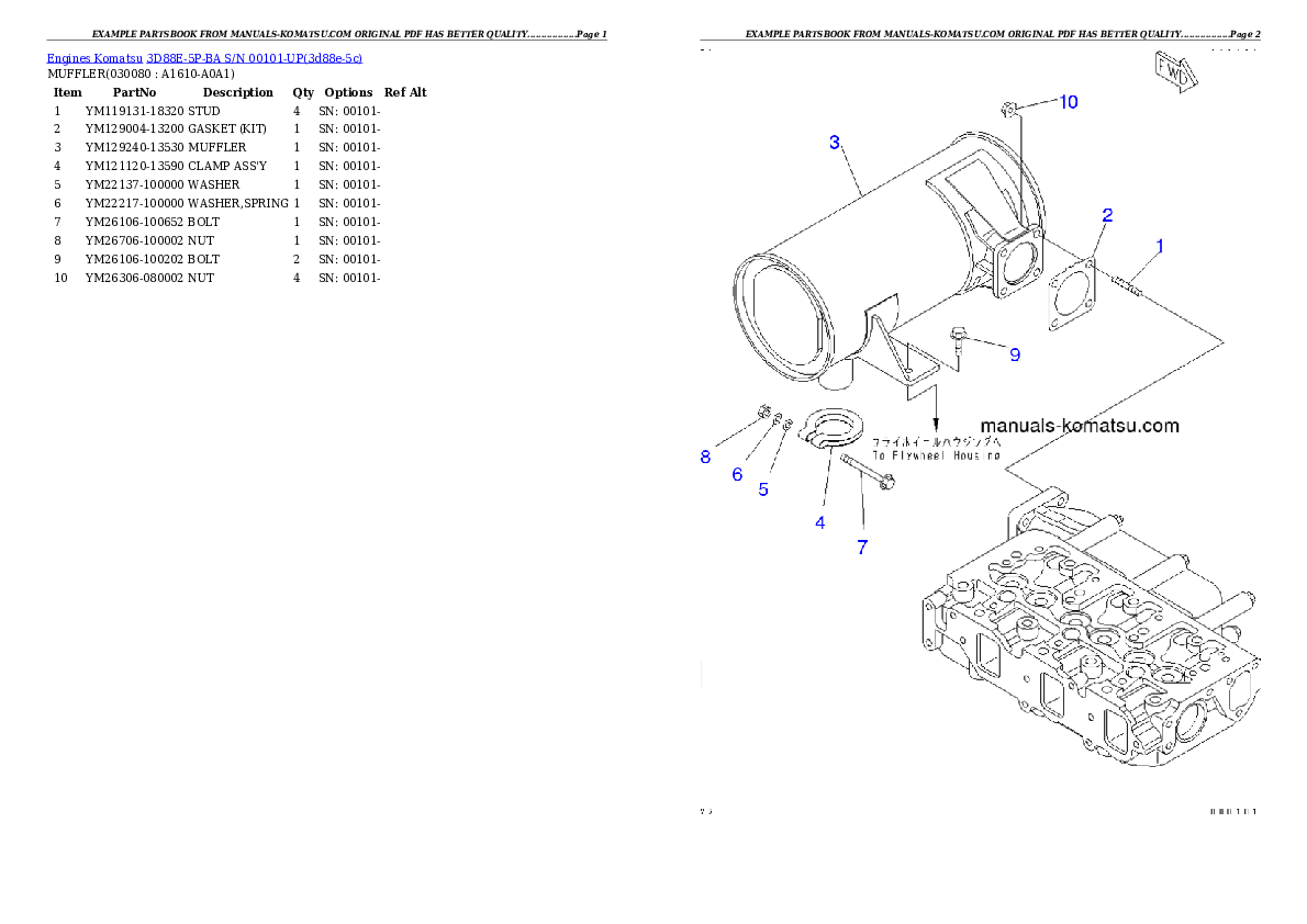 Protected: 3D88E-5P-BA S/N 00101-UP Partsbook