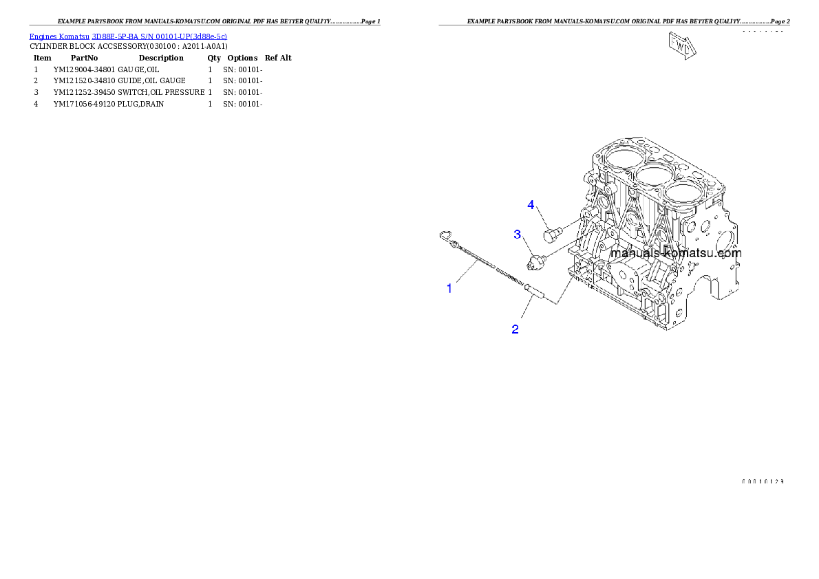 Protected: 3D88E-5P-BA S/N 00101-UP Partsbook