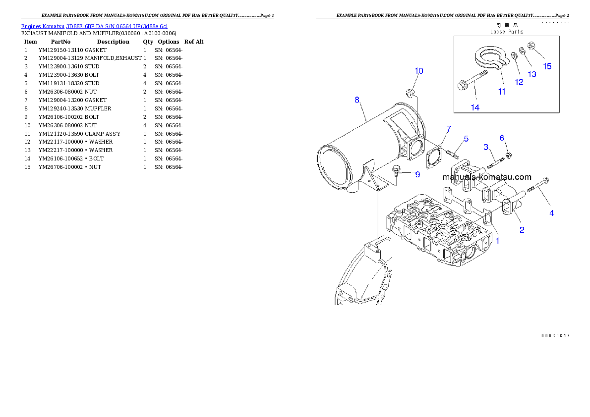 Protected: 3D88E-6BP-DA S/N 06564-UP Partsbook