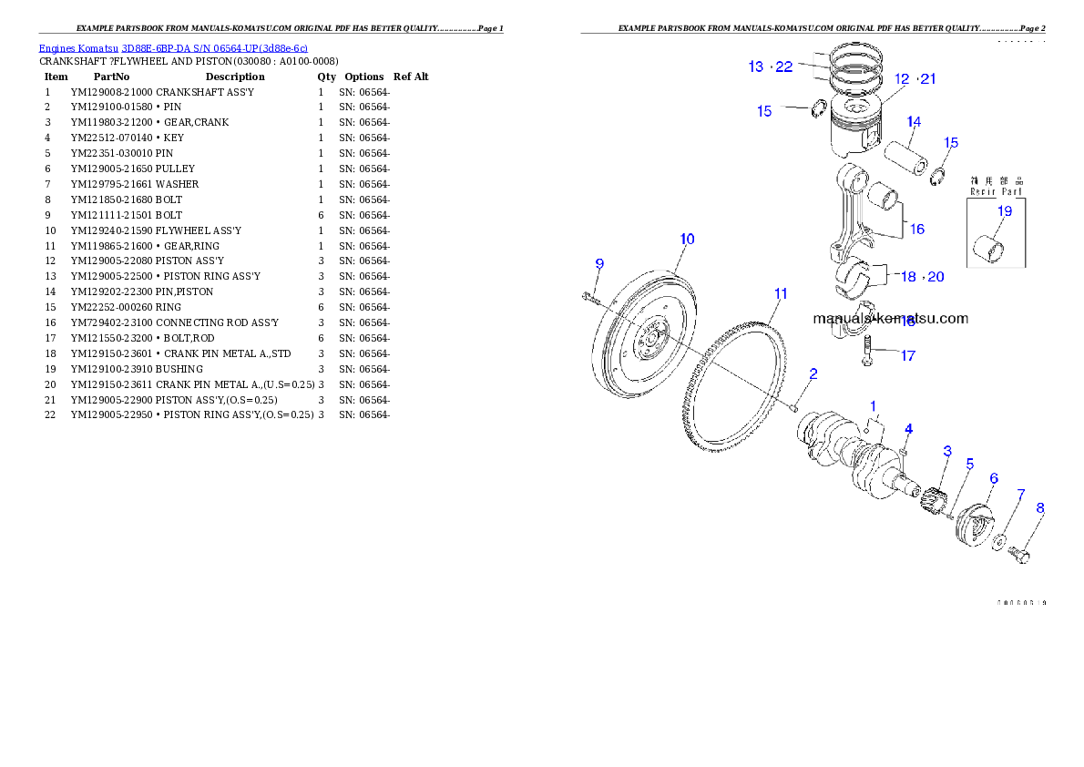 Protected: 3D88E-6BP-DA S/N 06564-UP Partsbook