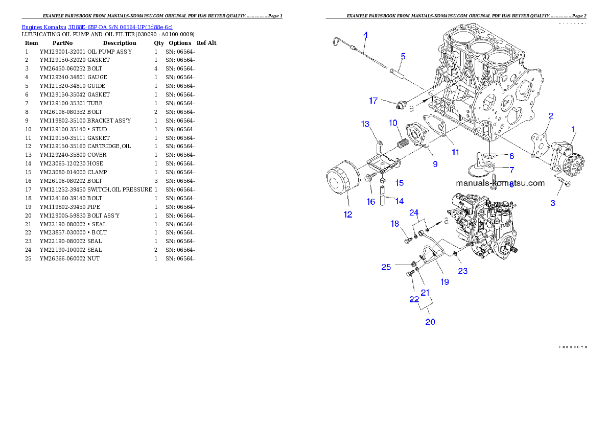 Protected: 3D88E-6BP-DA S/N 06564-UP Partsbook