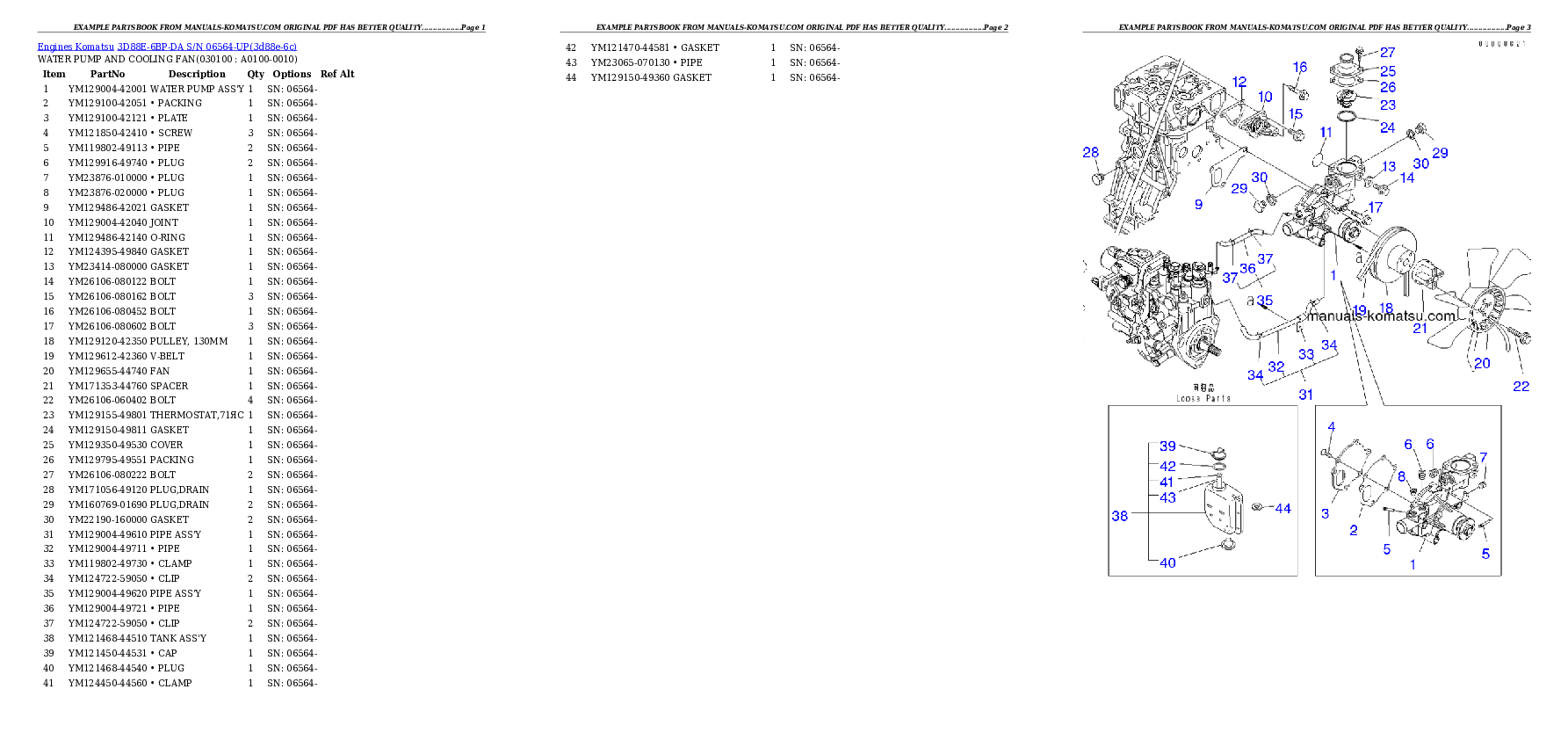 Protected: 3D88E-6BP-DA S/N 06564-UP Partsbook