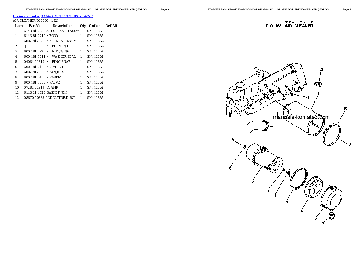 Protected: 3D94-2C S/N 11852-UP Partsbook
