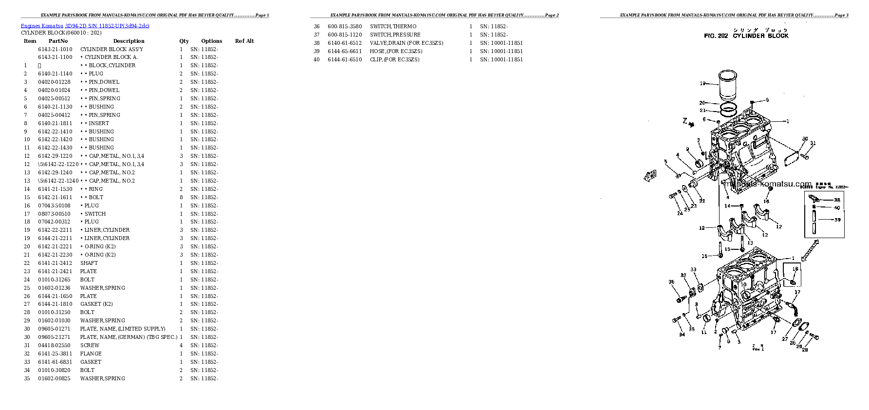 Protected: 3D94-2D S/N 11852-UP Partsbook