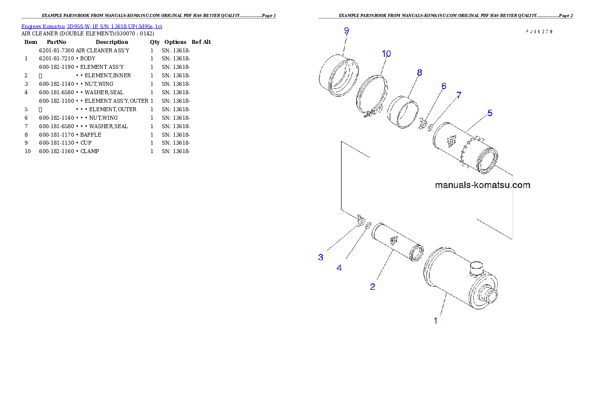 Protected: 3D95S-W-1E S/N 13618-UP Partsbook
